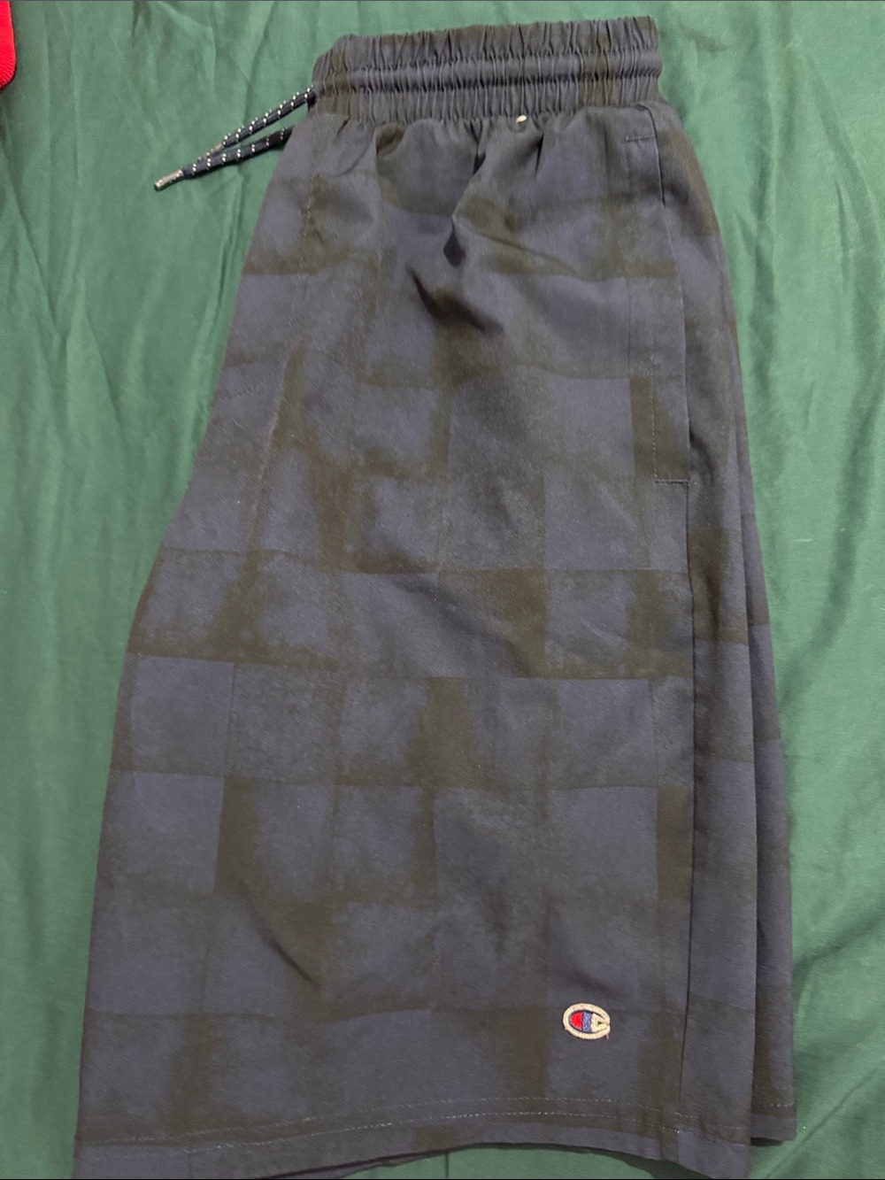 Champion Black and Navy Checker Midi Skirt